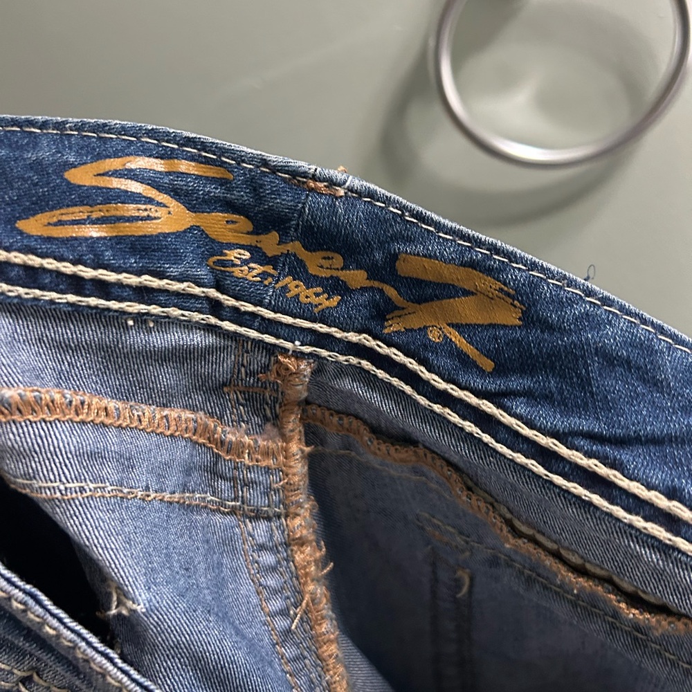 Seven 7 embroidered flap pocket bootcut jeans Y2K style - Picture 10 of 11